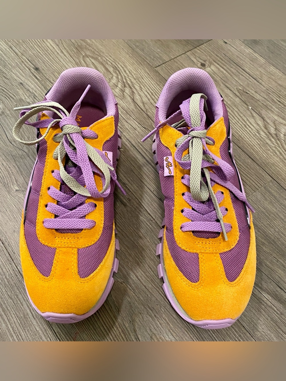 Marc Jacobs Lavender and Yellow Jogger Sneakers